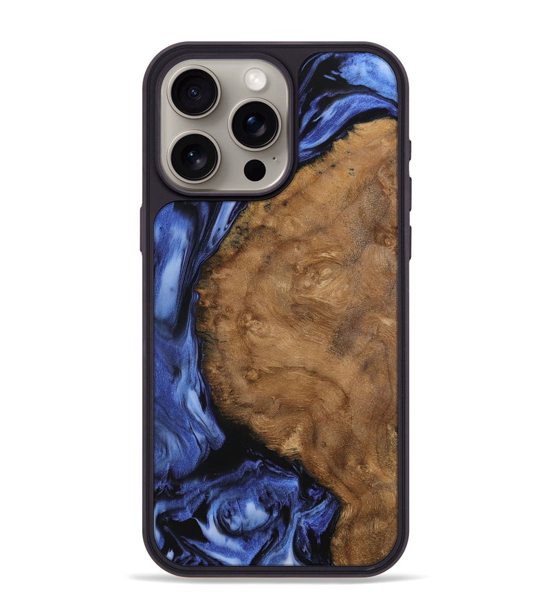 iPhone 15 Pro Max Wood Phone Case - Raina (Blue, 742247)