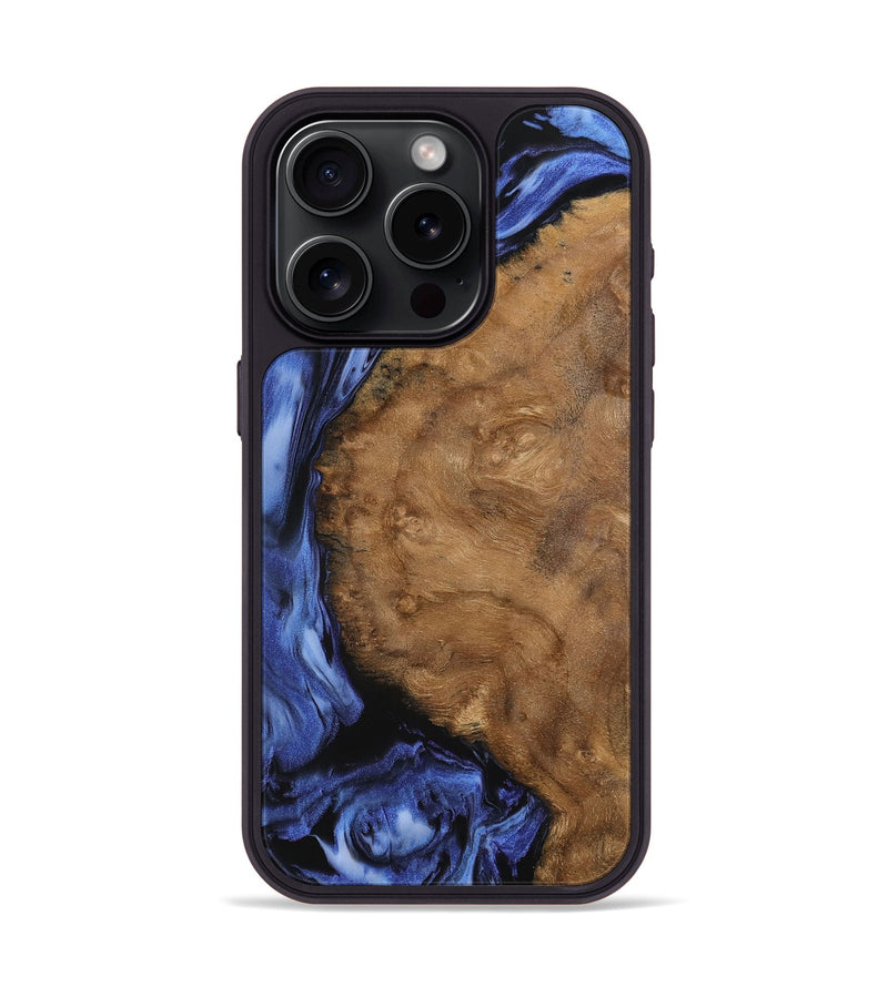 iPhone 15 Pro Wood Phone Case - Raina (Blue, 742247)