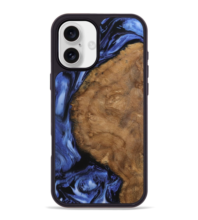 iPhone 16 Plus Wood Phone Case - Raina (Blue, 742247)