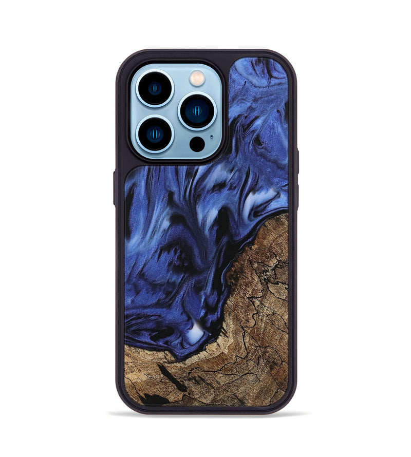 iPhone 14 Pro Wood Phone Case - Janeka (Blue, 742249)