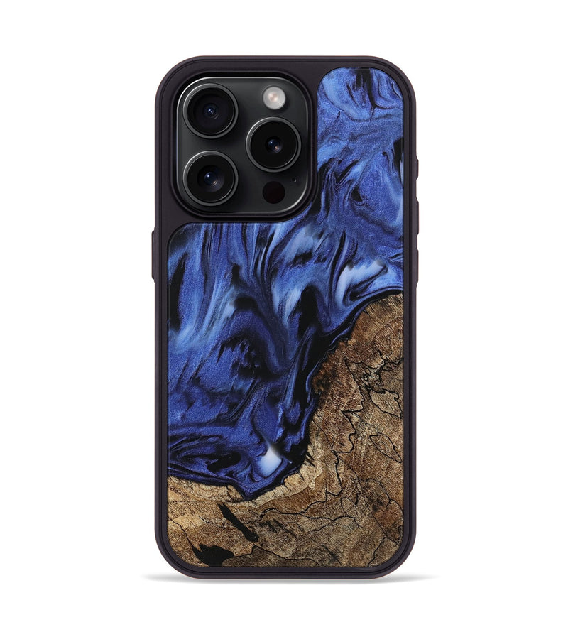 iPhone 15 Pro Wood Phone Case - Janeka (Blue, 742249)