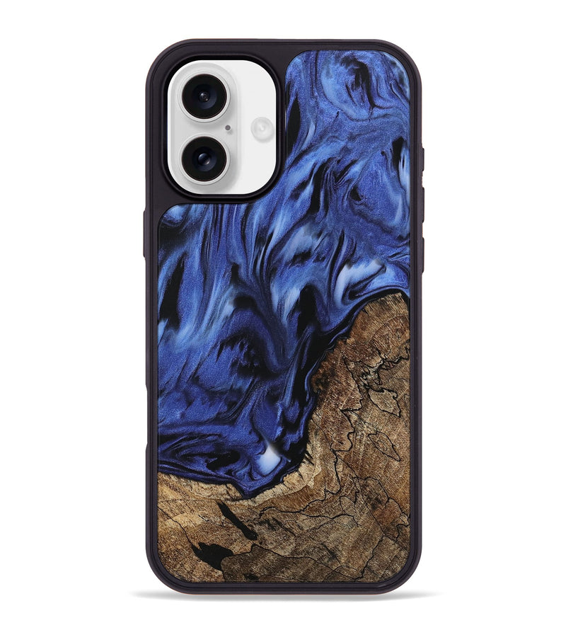 iPhone 16 Plus Wood Phone Case - Janeka (Blue, 742249)