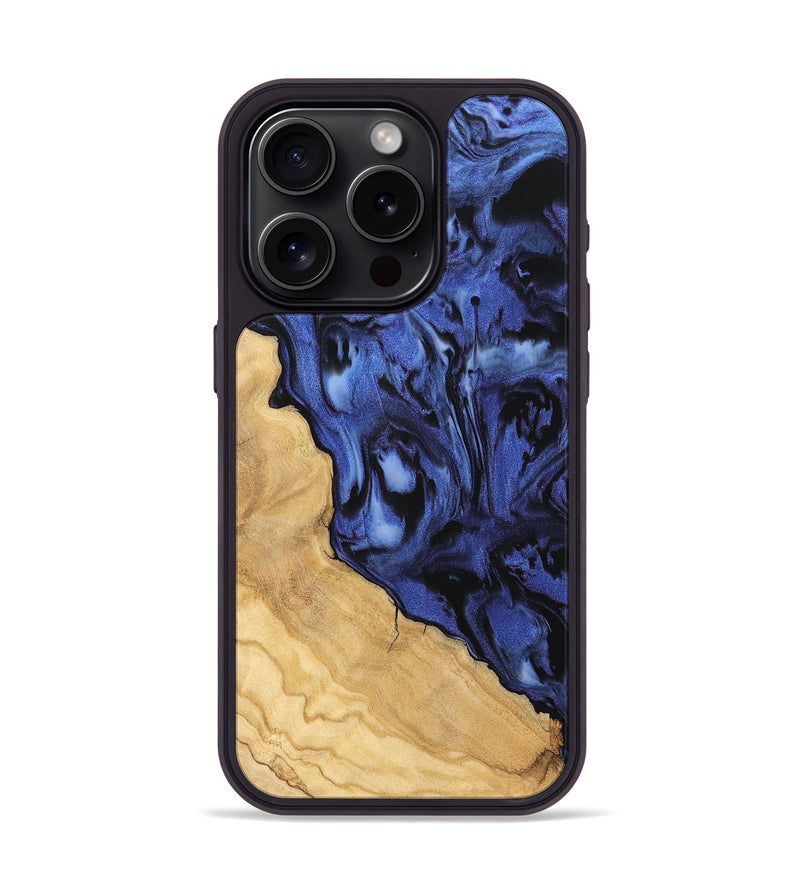 iPhone 15 Pro Wood Phone Case - Selene (Blue, 742250)