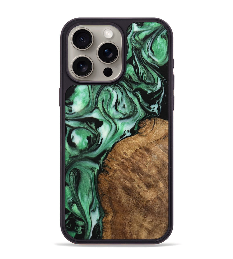 iPhone 15 Pro Max Wood Phone Case - Estella (Green, 742252)