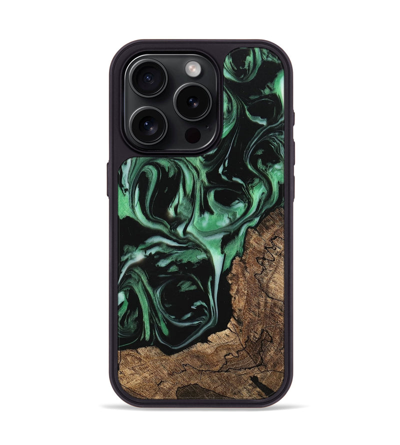 iPhone 15 Pro Wood Phone Case - Druci (Green, 742258)