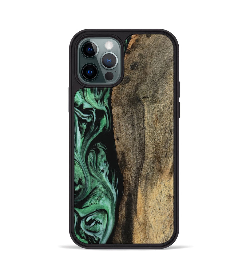 iPhone 12 Pro Wood Phone Case - Elmire (Green, 742259)