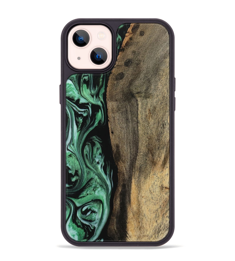 iPhone 14 Plus Wood Phone Case - Elmire (Green, 742259)