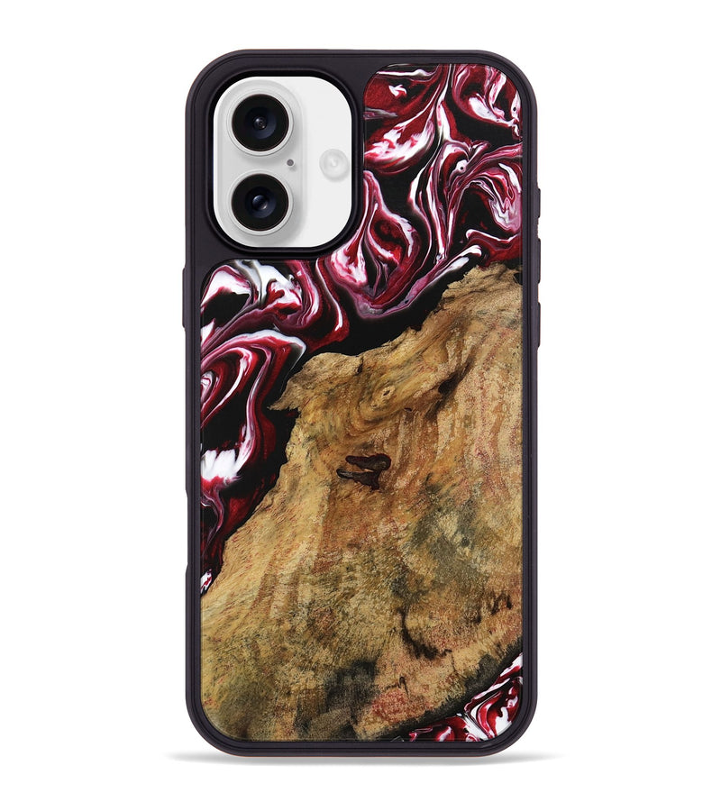 iPhone 16 Plus Wood Phone Case - Glynda (Red, 742260)