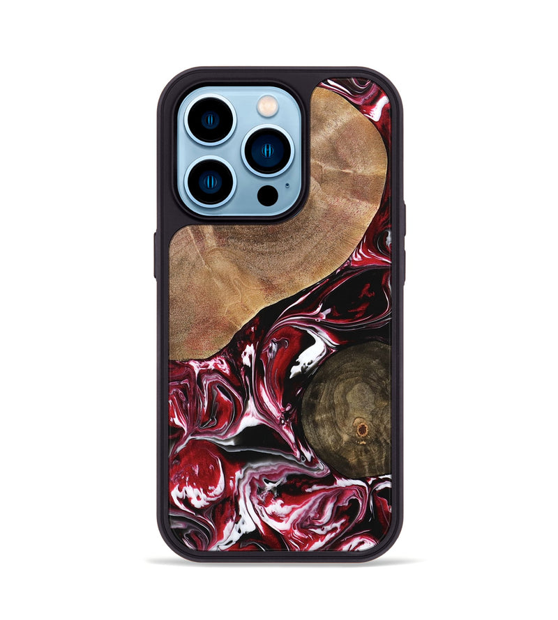 iPhone 14 Pro Wood Phone Case - Heath (Red, 742263)