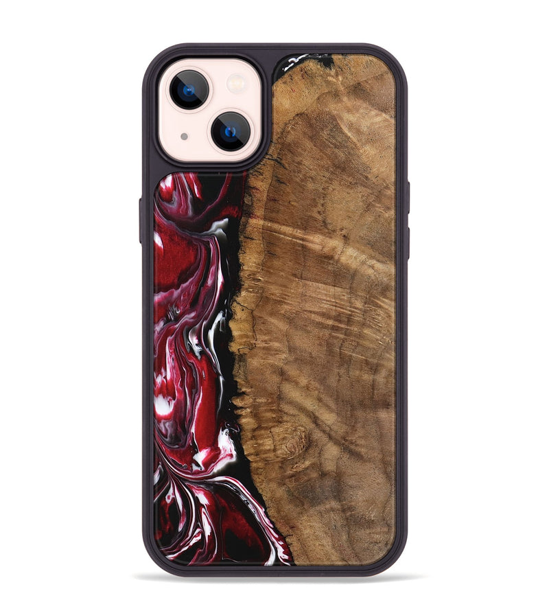 iPhone 14 Plus Wood Phone Case - Evonne (Red, 742266)