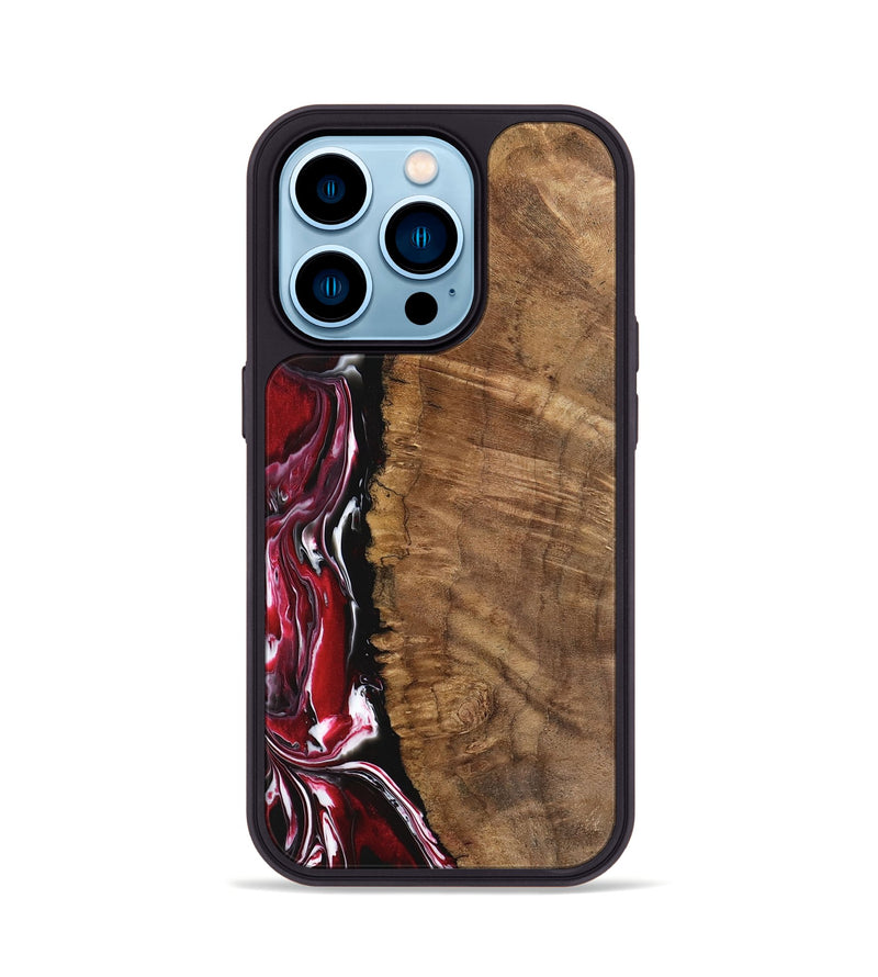 iPhone 14 Pro Wood Phone Case - Evonne (Red, 742266)