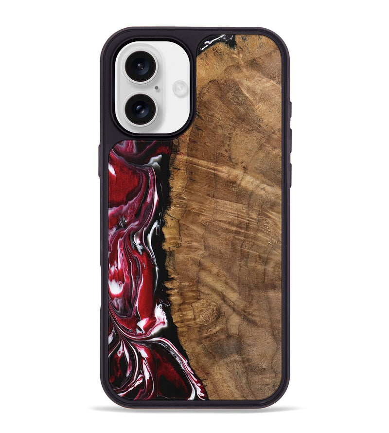 iPhone 16 Plus Wood Phone Case - Evonne (Red, 742266)