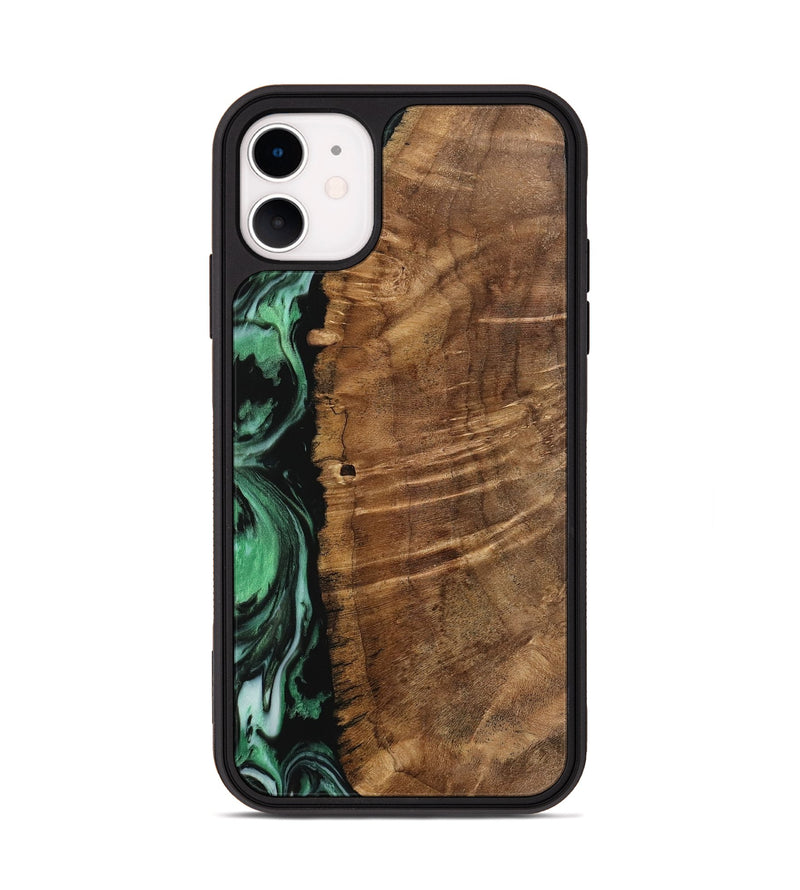 iPhone 11 Wood Phone Case - Hill (Green, 742268)