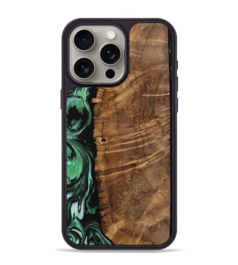 iPhone 15 Pro Max Wood Phone Case - Hill (Green, 742268)