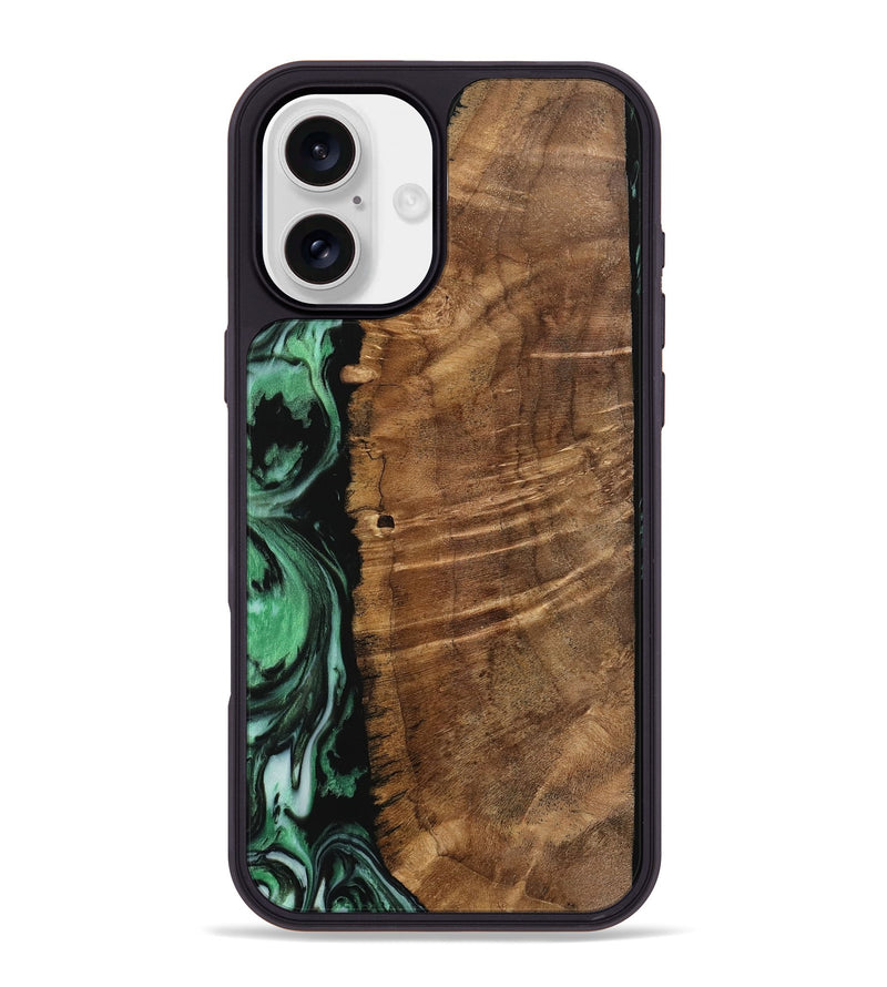 iPhone 16 Plus Wood Phone Case - Hill (Green, 742268)