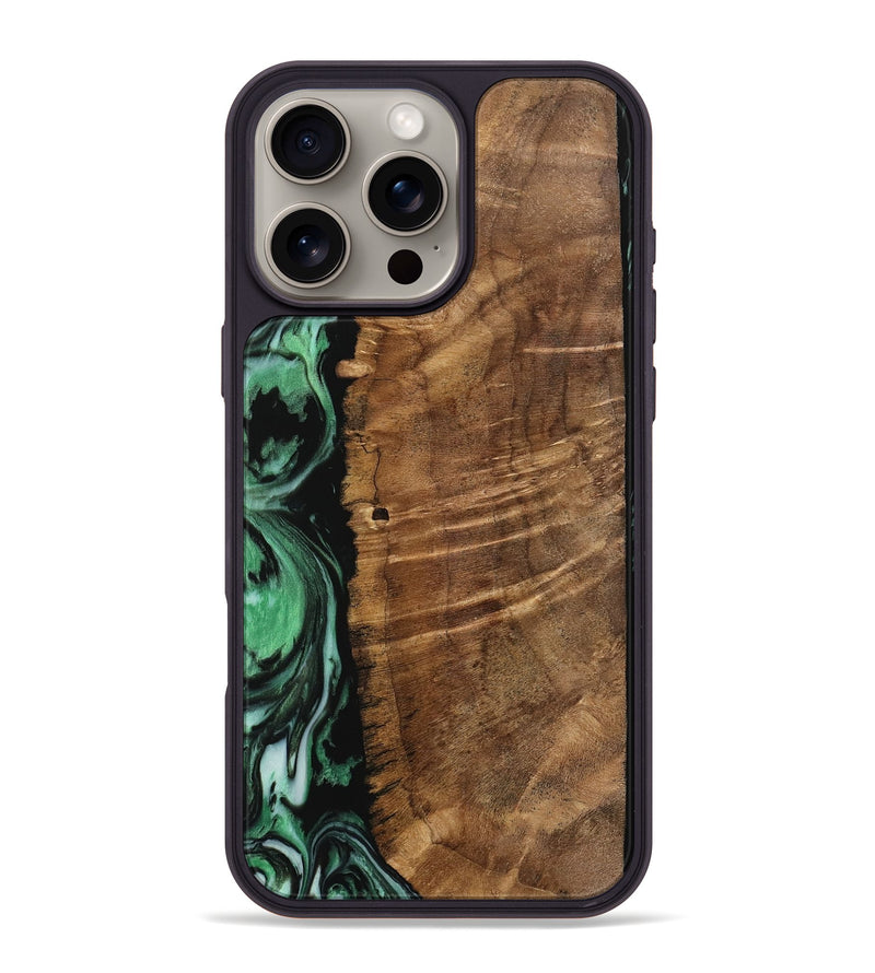 iPhone 16 Pro Max Wood Phone Case - Hill (Green, 742268)