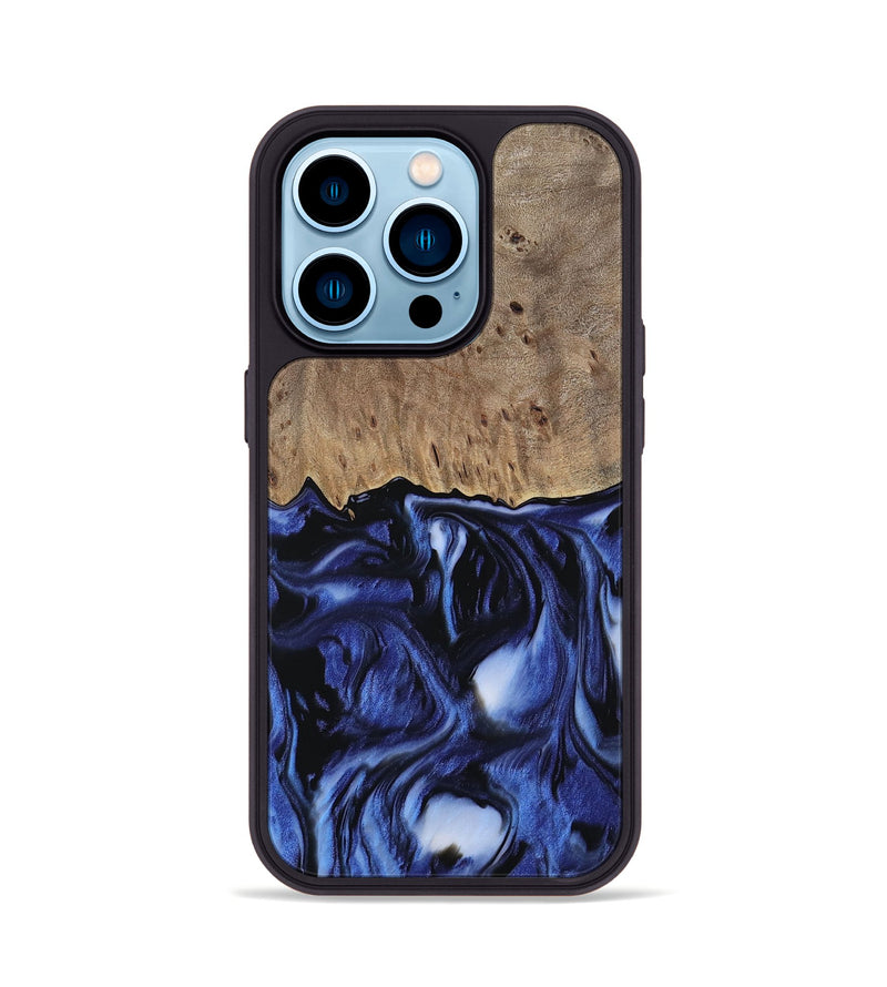 iPhone 14 Pro Wood Phone Case - Lindsy (Blue, 742276)