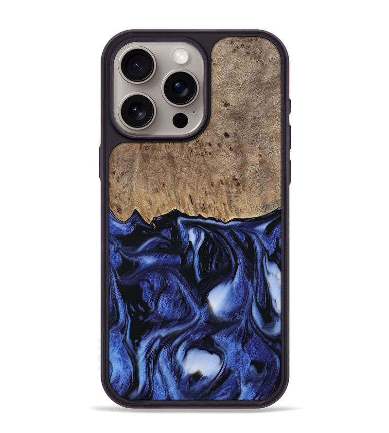 iPhone 15 Pro Max Wood Phone Case - Lindsy (Blue, 742276)