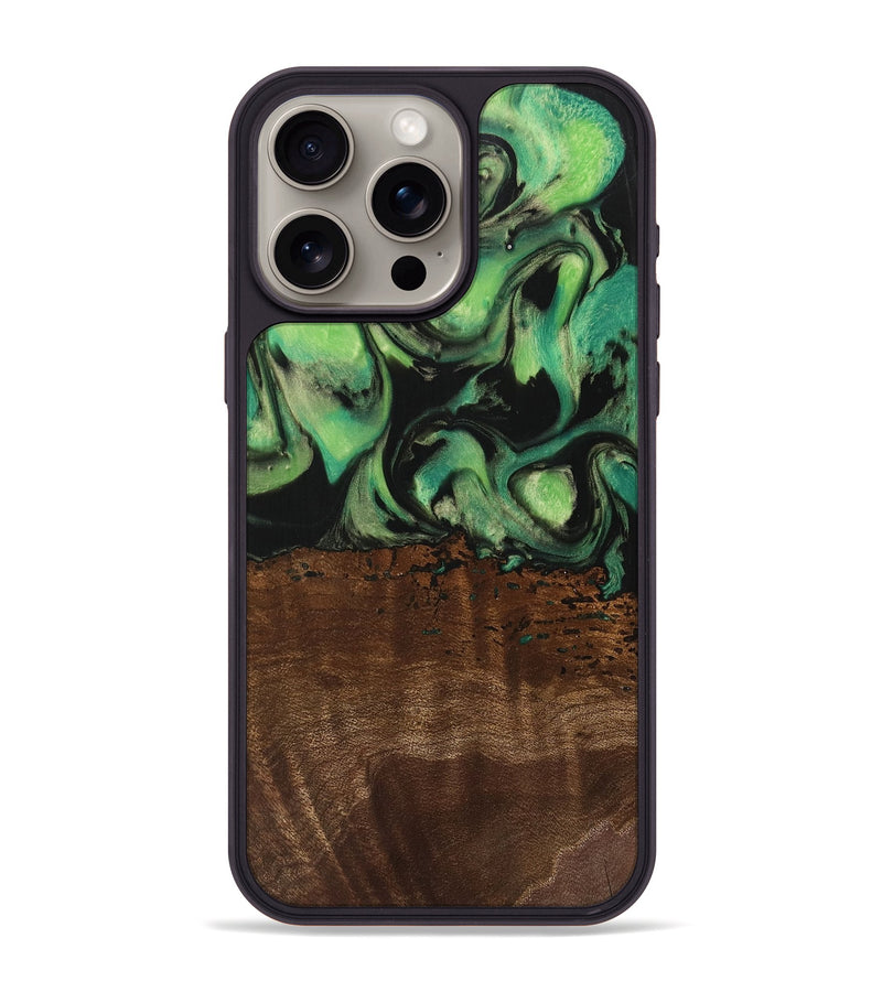 iPhone 15 Pro Max Wood Phone Case - Canute (Green, 742284)