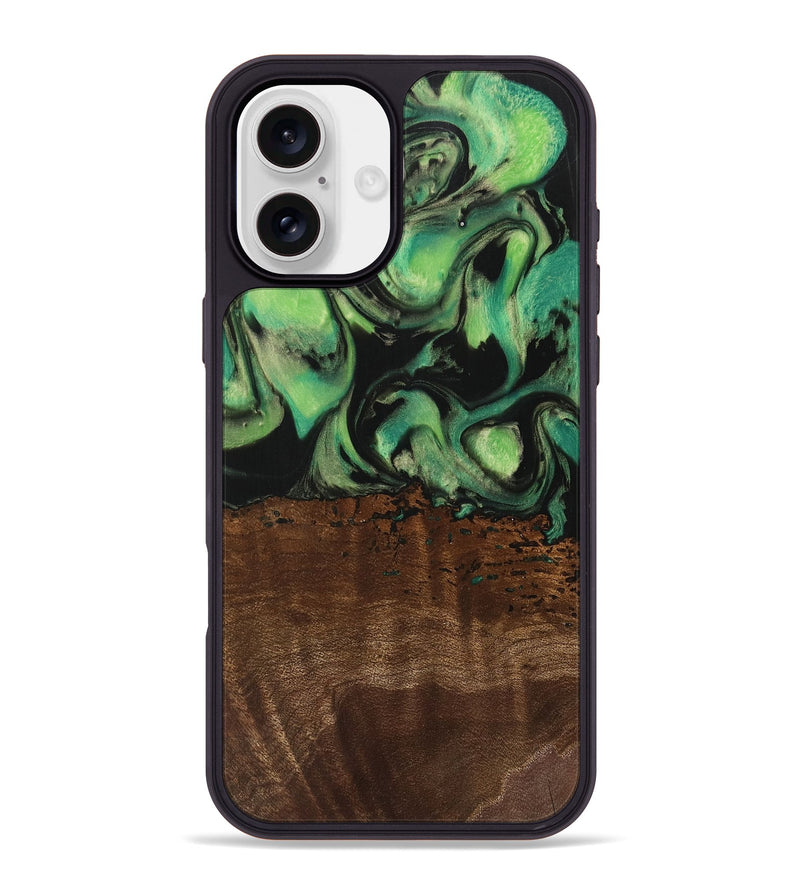 iPhone 16 Plus Wood Phone Case - Canute (Green, 742284)