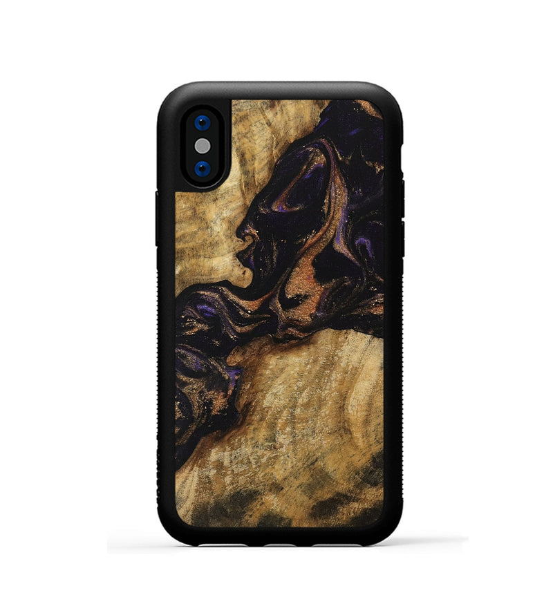 iPhone Xs Wood Phone Case - Dominga (Purple, 742314)