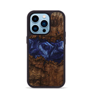 iPhone 14 Pro Wood Phone Case - Donte (Blue, 742324)