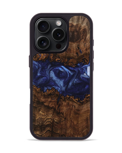 iPhone 16 Pro Wood Phone Case - Donte (Blue, 742324)