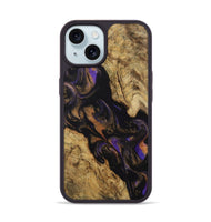 iPhone 15 Wood Phone Case - Rosalee (Purple, 742326)