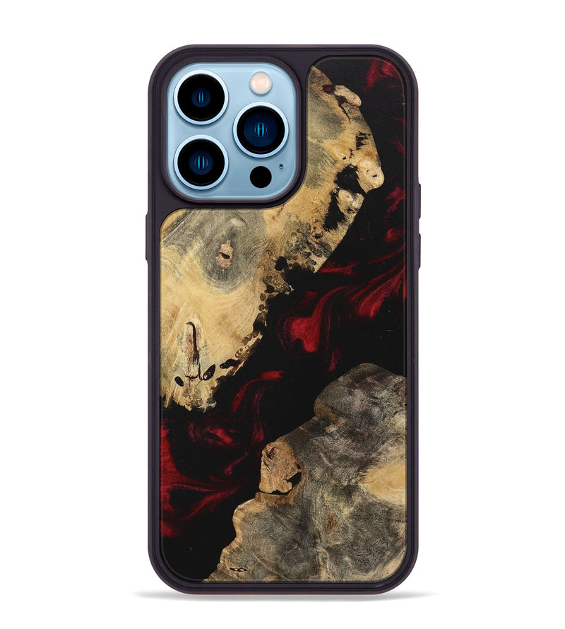 iPhone 14 Pro Max Wood Phone Case - Karren (Red, 742330)