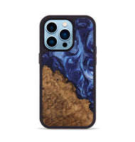 iPhone 14 Pro Wood Phone Case - Arleth (Blue, 742334)