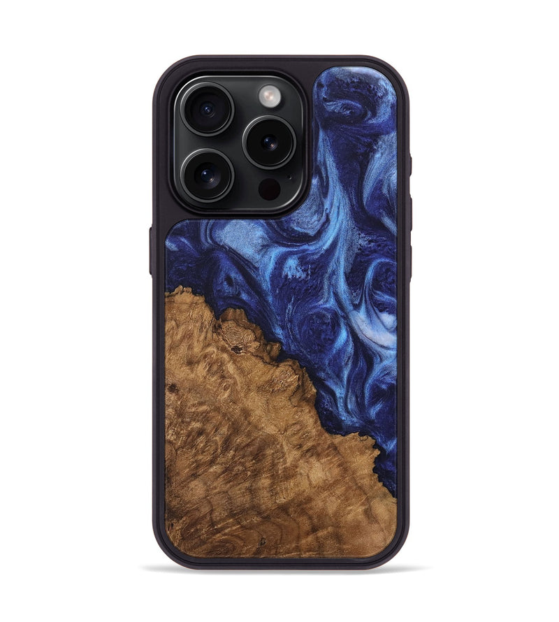 iPhone 15 Pro Wood Phone Case - Arleth (Blue, 742334)