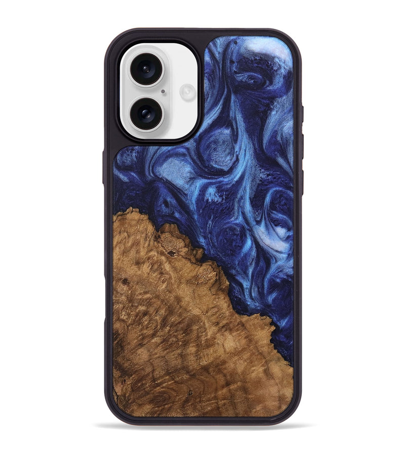 iPhone 16 Plus Wood Phone Case - Arleth (Blue, 742334)