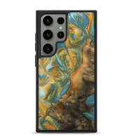 Galaxy S24 Ultra Wood Phone Case - Sean (Teal & Gold, 742338)