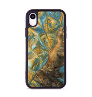 iPhone Xr Wood Phone Case - Sean (Teal & Gold, 742338)