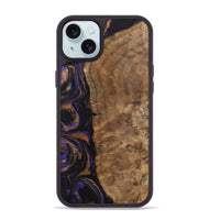 iPhone 15 Plus Wood Phone Case - Etas (Purple, 742340)