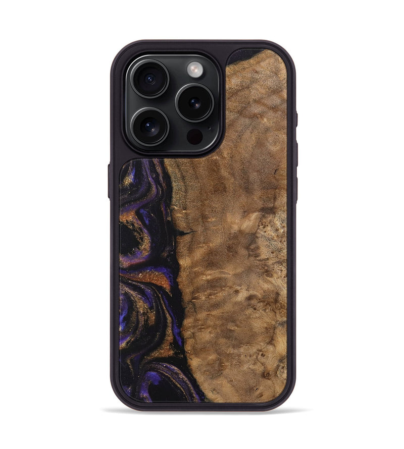 iPhone 15 Pro Wood Phone Case - Etas (Purple, 742340)