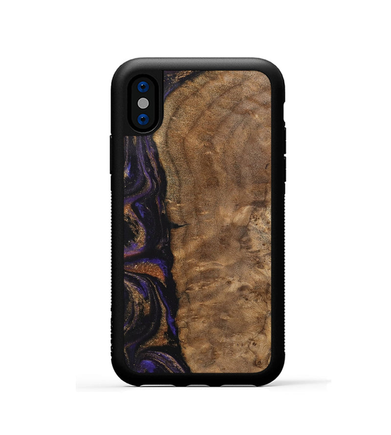 iPhone Xs Wood Phone Case - Etas (Purple, 742340)