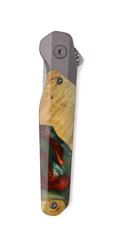 Live Edge Wood Pocket Knife - Atticus (Green, 742368)