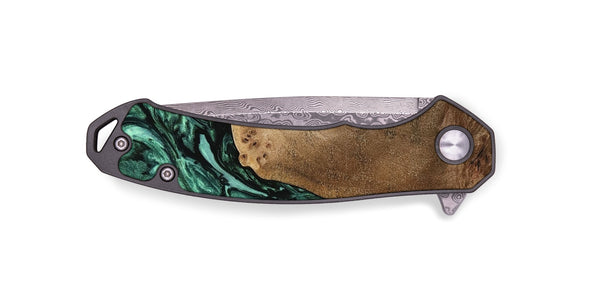 EDC Wood Pocket Knife - Raouf (Green, 742377)