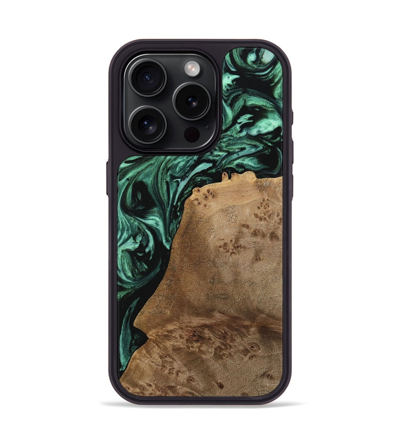 iPhone 15 Pro Wood Phone Case - Raouf (Green, 742377)