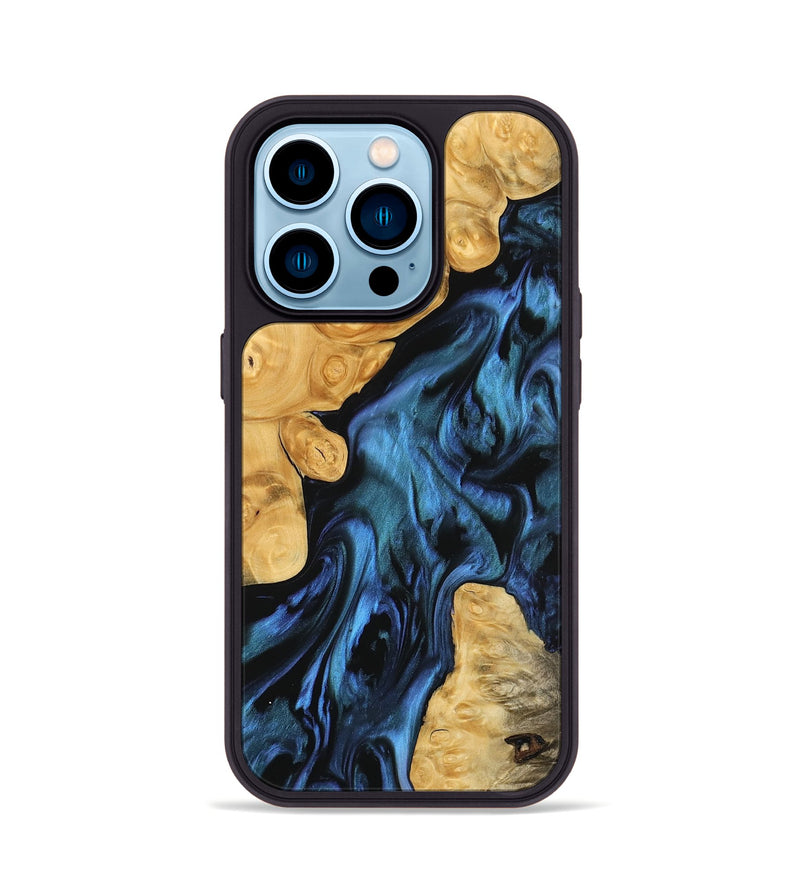 iPhone 14 Pro Wood Phone Case - Maso (Blue, 742378)