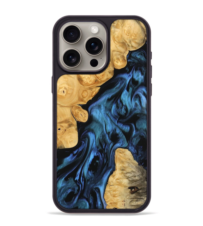 iPhone 15 Pro Max Wood Phone Case - Maso (Blue, 742378)