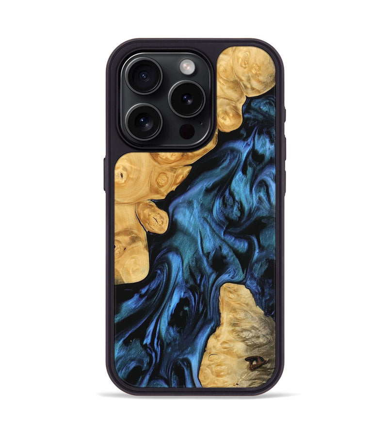 iPhone 15 Pro Wood Phone Case - Maso (Blue, 742378)