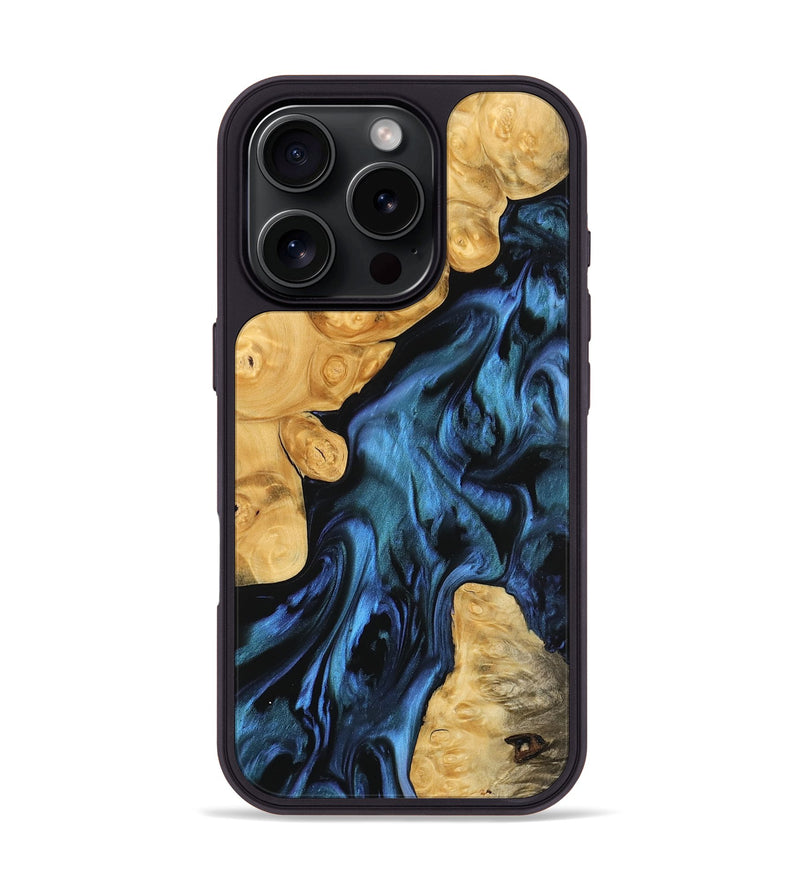 iPhone 16 Pro Wood Phone Case - Maso (Blue, 742378)