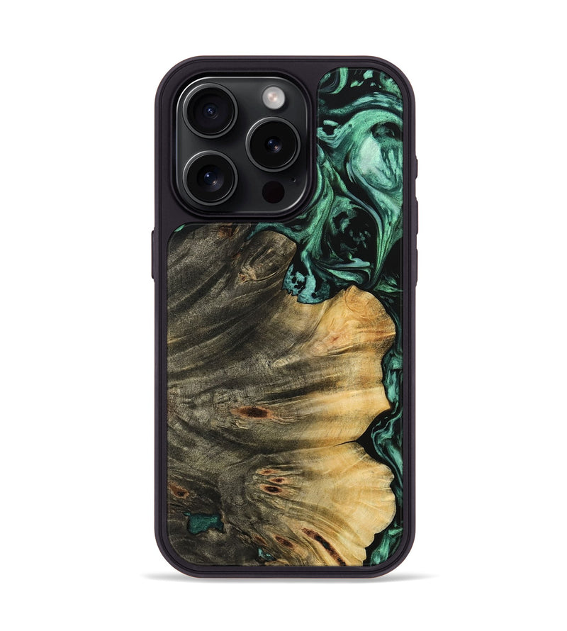 iPhone 15 Pro Wood Phone Case - Tyrell (Green, 742388)