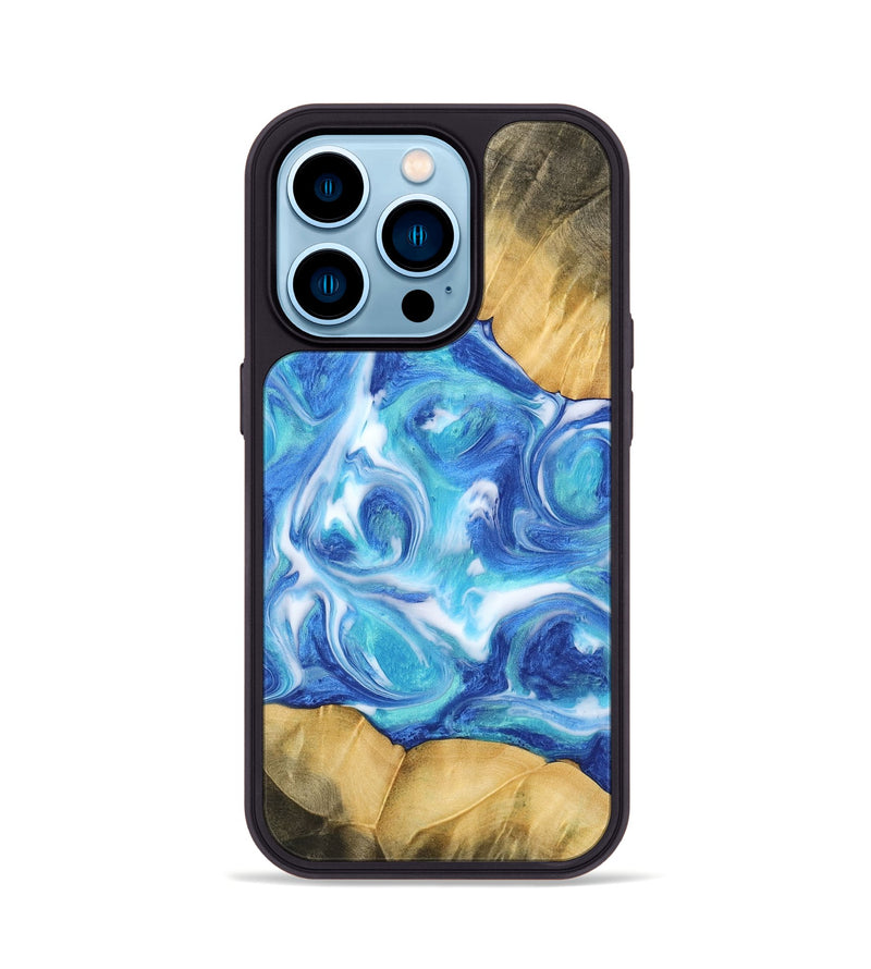 iPhone 14 Pro Wood Phone Case - Pallie (Blue, 742392)