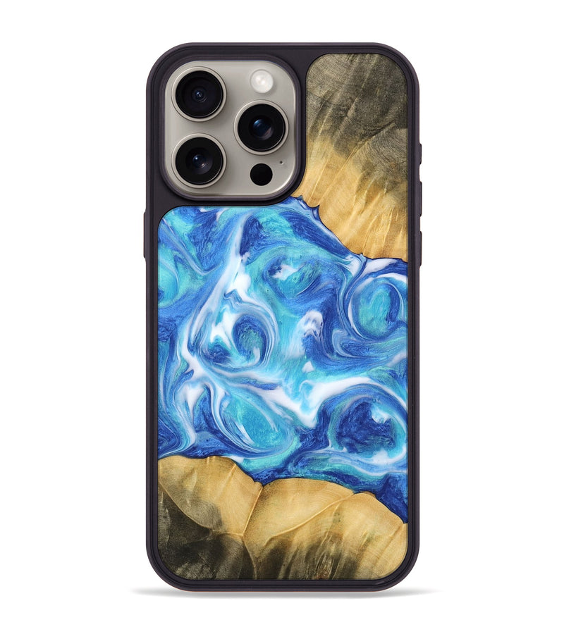 iPhone 15 Pro Max Wood Phone Case - Pallie (Blue, 742392)