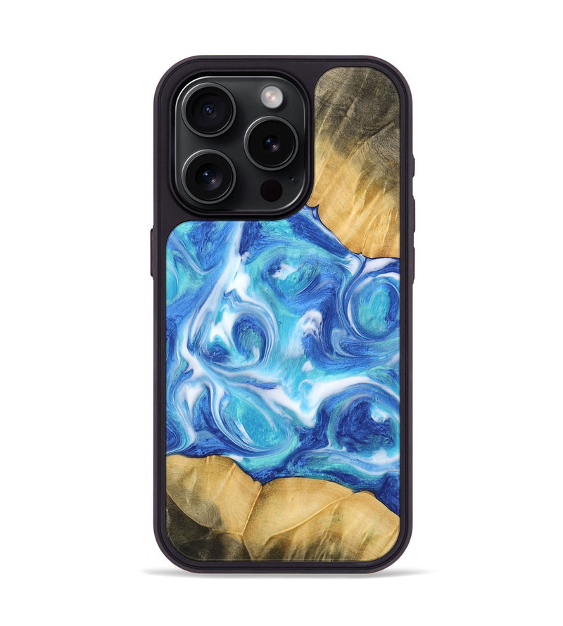 iPhone 15 Pro Wood Phone Case - Pallie (Blue, 742392)