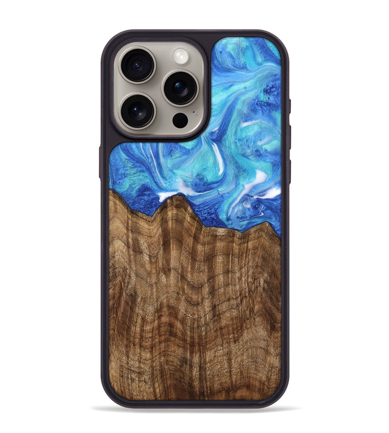 iPhone 15 Pro Max Wood Phone Case - Lian (Blue, 742393)