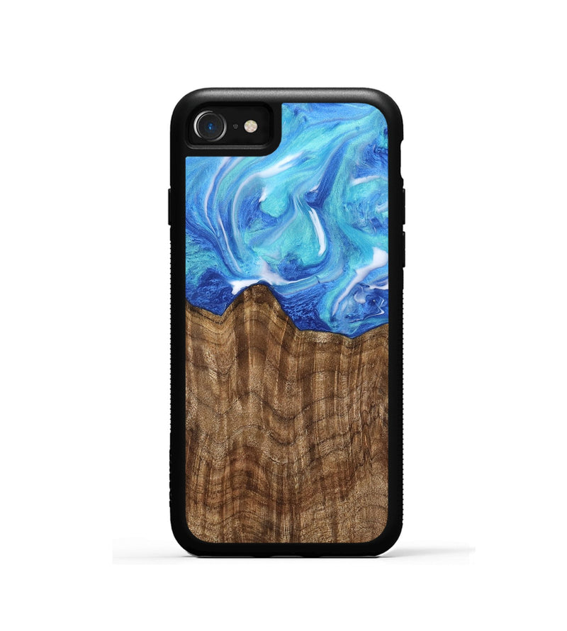 iPhone SE Wood Phone Case - Lian (Blue, 742393)